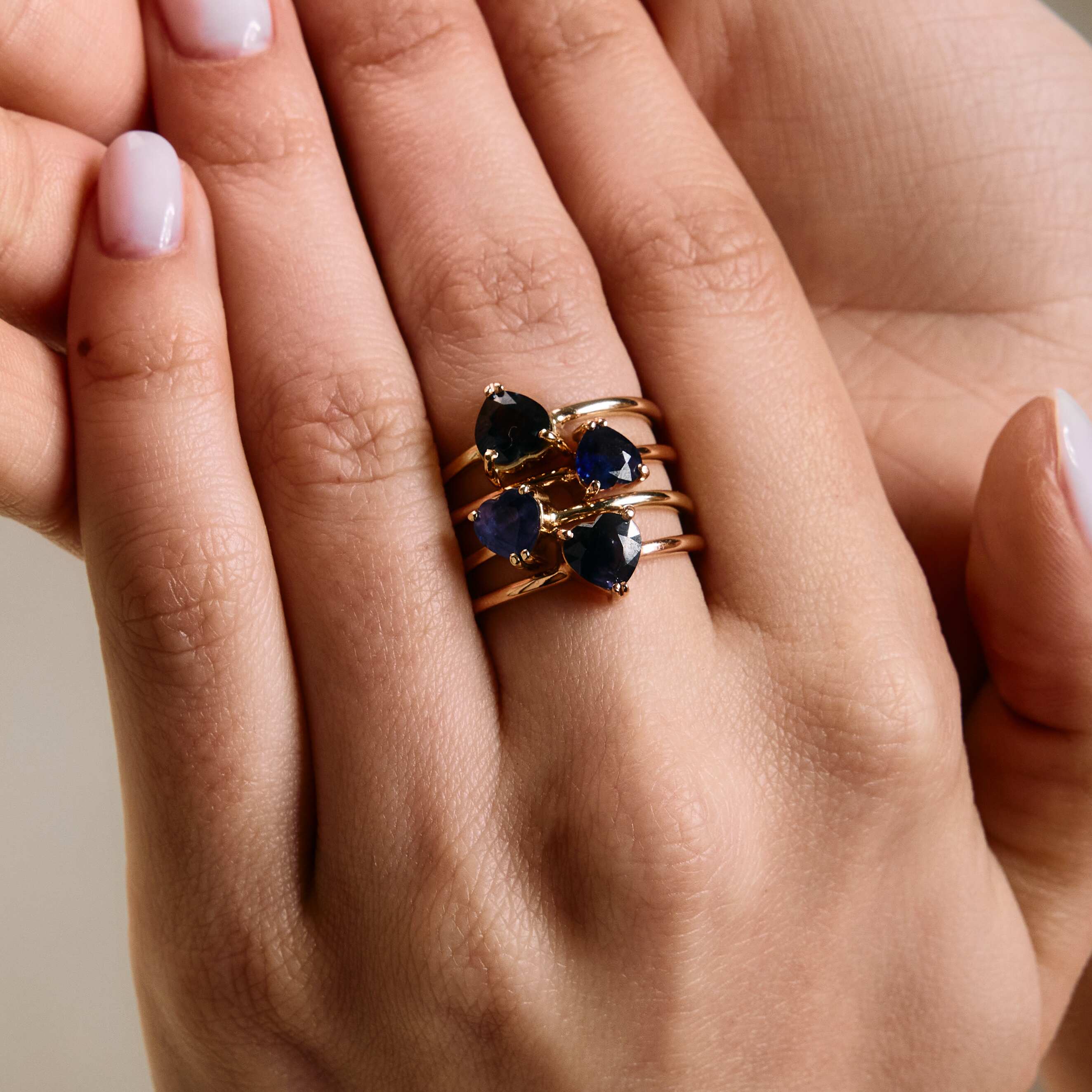 Blue Purple 5mm Sapphire Heart Ring Made to Order