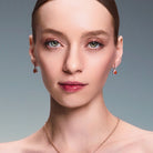teardrop earring worn by beautiful model 