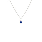 chain necklace, chain, blue sapphire pendant, blue sapphire and diamonds pendant on chain in white gold