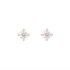 Pair of diamond stud earrings on a white background