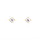 Pair of diamond stud earrings on a white background