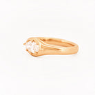 Signet Pinky Marquise Diamond ring, in yellow gold, on a with a white background