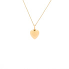 Gold heart-shaped pendant necklace on a white background