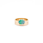 australian opal band ring in yellow gold
